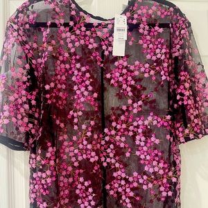 Brand new transparent top shop sequins top